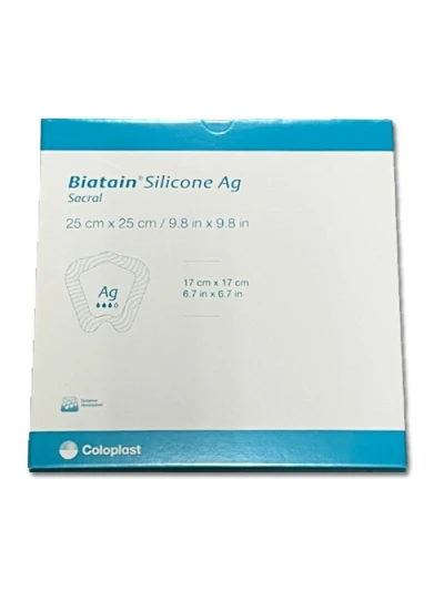 BIATAIN SILICONE AG ADESIVO SACRO 25X25 5PZ