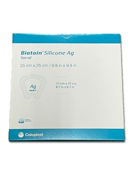 BIATAIN SILICONE AG ADESIVO SACRO 25X25 5PZ