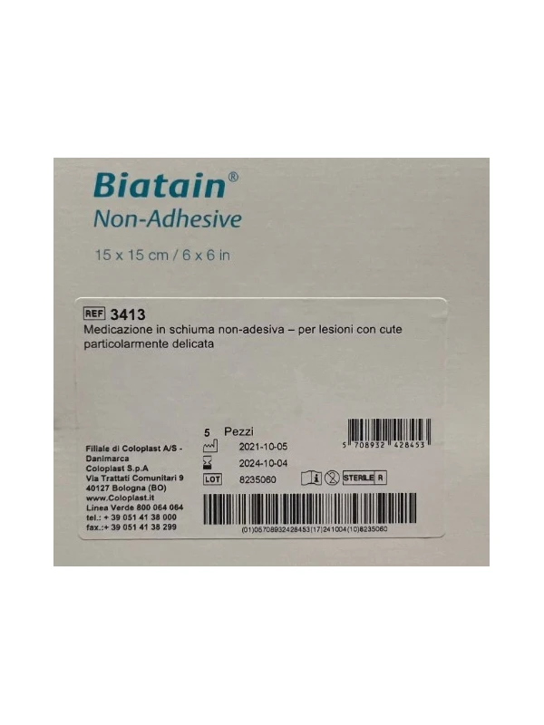 BIATAIN MEDICAZIONE NON ADESIVA 15X15CM 5PZ