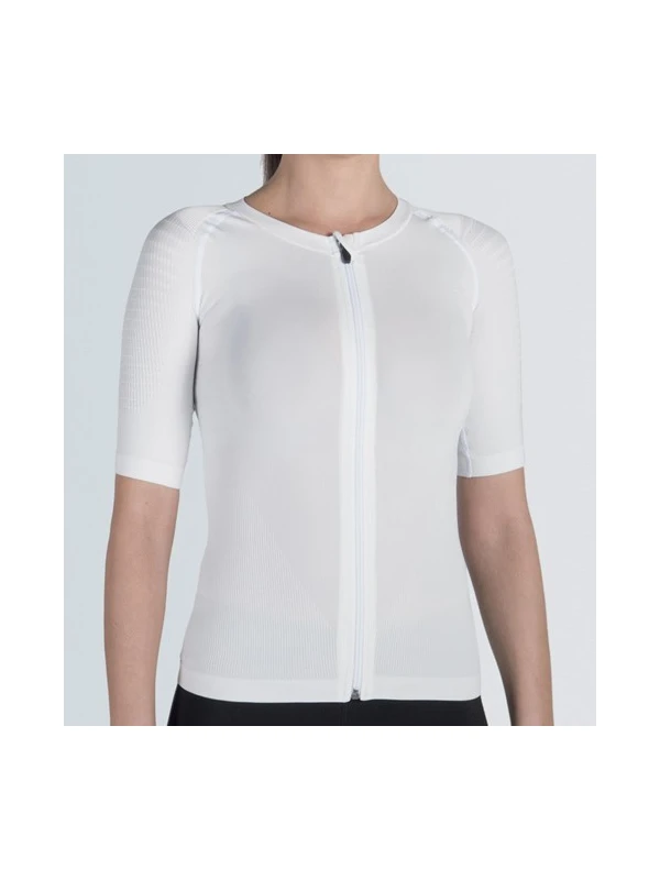 MAGLIA POSTURALE P+PERFECT CON ZIP - BIANCA