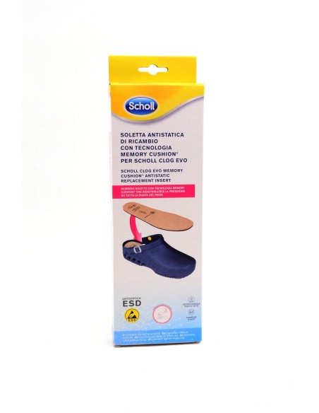 SOLETTA MEMORY ANTISTATICA PER SCARPE SCHOLL CLOG EVO