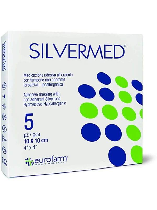 SILVERMED - GARZA ADESIVA ALL'ARGENTO 10X10 - 5 PZ