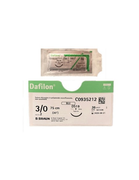 AGO SUTURA DAFILON 3/0 CON FILO DI SETA - 75CM