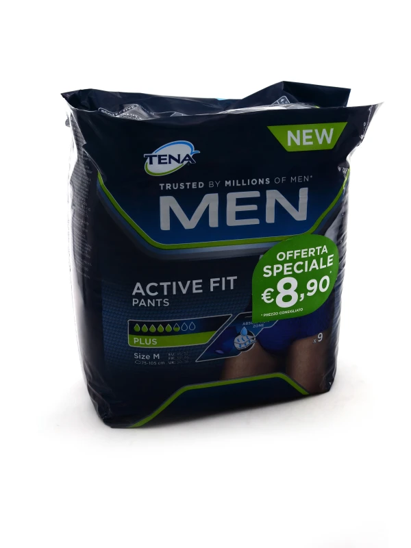 TENA MEN PANTS ACTIVE FIT - TAGLIA M 9 PZ