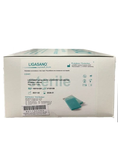LIGASANO VERDE STERILE 15X10X1CM 20PZ