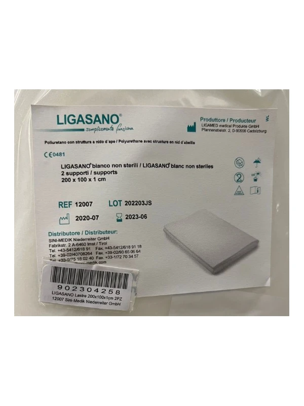 LIGASANO BIANCO NON STERILE - LASTRA 200X100X1CM - 2PZ