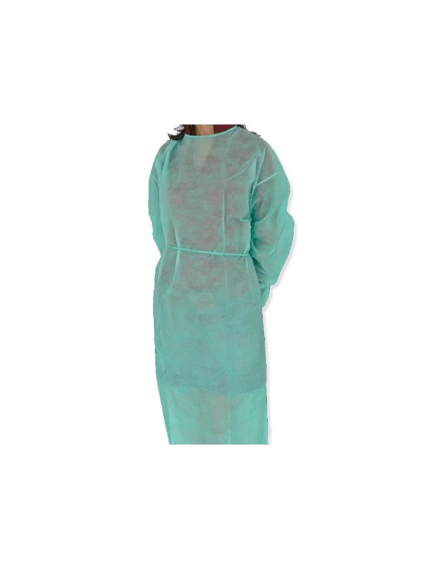 ETIK Camici Visitatore Monouso In TNT 25gr, Idrorepellenti Con Polsini In Cotone - Confezione Da 10, Verde, Abbigliamento Protettivo Medico E Industriale