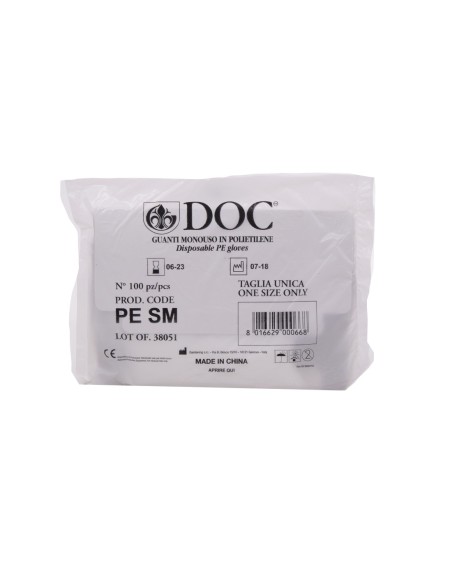 GUANTO IN POLIETILENE MONOUSO SENZA TALCO - 100PZ