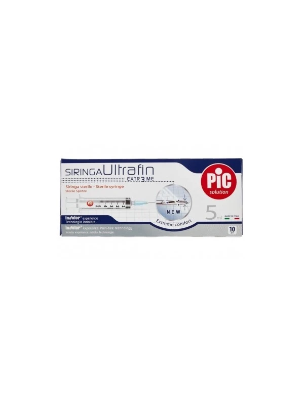 SIRINGA PIC ULTRAFINE 5ML 14 MONOUSO STERILE - 10PZ.