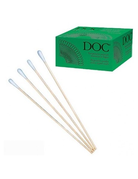 DOC TAMPONCINI COTONATI STERILI MONOUSO - SUPPORTO IN LEGNO 500PZ.