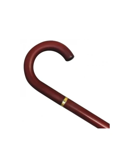 BASTONE LEGNO MANICO CURVO AD-54