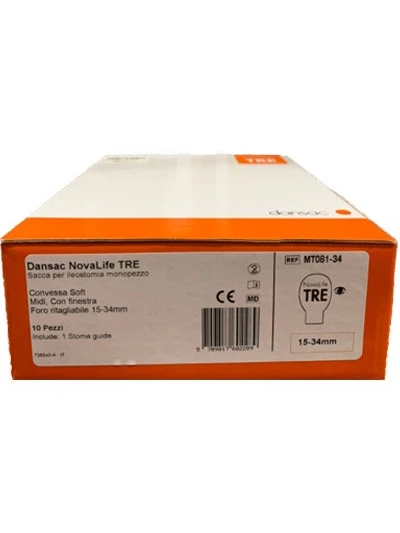 NOVALIFE TRE1 SACCA ILEOSTOMIA 15-34MM - COD.MT081-34 10PZ