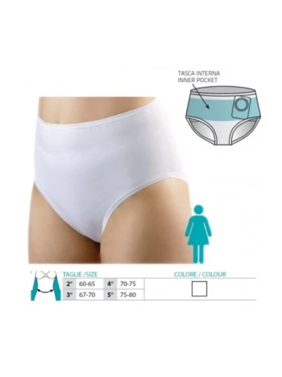 ORIONE 555 SLIP PER STOMIA DONNA CON TASCA INTERNA - BIANCO 2