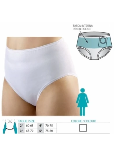 ORIONE 555 SLIP PER STOMIA DONNA CON TASCA INTERNA - BIANCO
