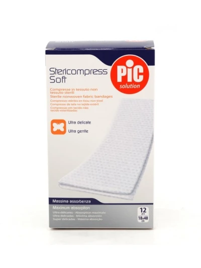 PIC STERICOMPRESS SOFT GARZE STERILI IN TNT 18X40CM - 12PZ