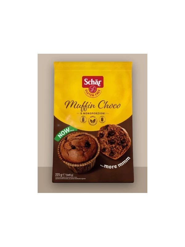 MUFFIN CHOCO SCHÄR 225G: SENZA GLUTINE, SENZA LATTOSIO, AL CIOCCOLATO FONDENTE - PER CELIACI E NON