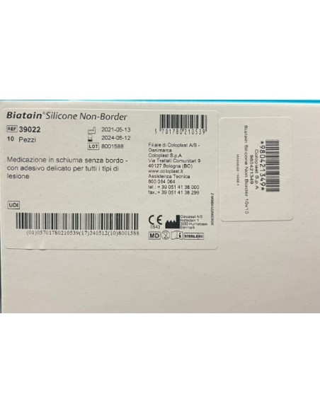 BIATAIN SILICONE NON-BORDER 10X10CM 10PZ
