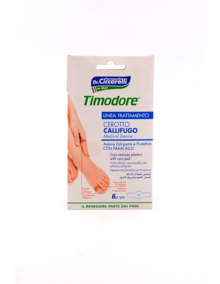 CEROTTI CALLIFUGHI PER CALLI DURI 6 PEZZI - CON PARACALLO - DR CICCARELLI - LINEA TIMODORE PIEDI - CON ACIDO SALICILICO