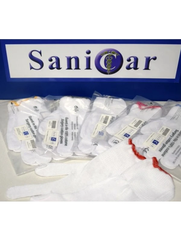 SANICAR GUANTI IN 100% COTONE BIANCO - 1 PAIO