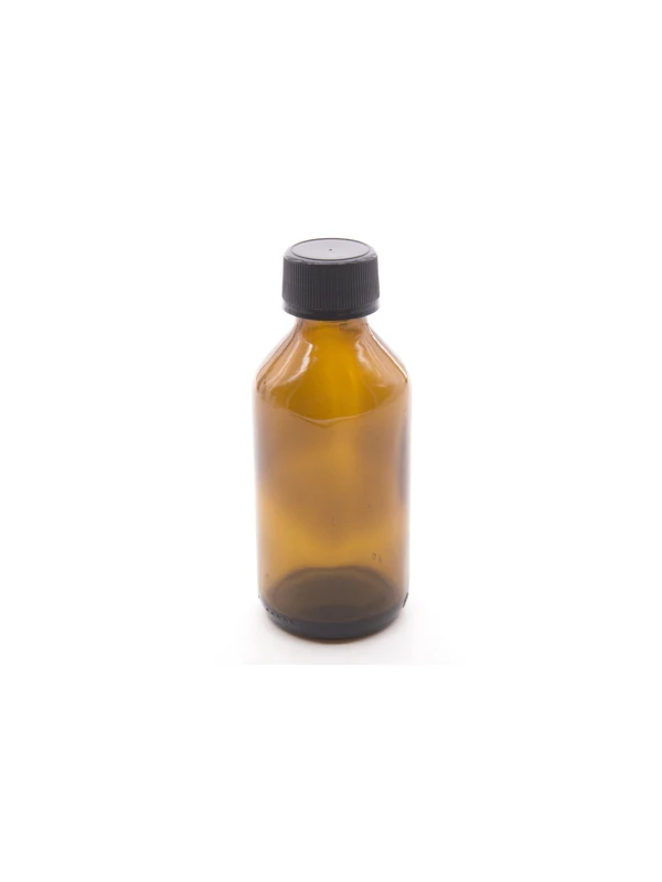 FLACONE IN VETRO GIALLO CON TAPPO - 200ML  1PZ.