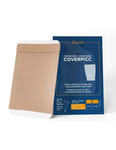 COVERPICC FASCIA PROTEZIONE PICC IN MICROFIBRA - BEIGE/NERO