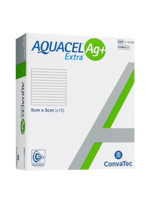 AQUACEL ARGENTO EXTRA STERILE ANTIMICROBICA - 5X5CM 10PZ