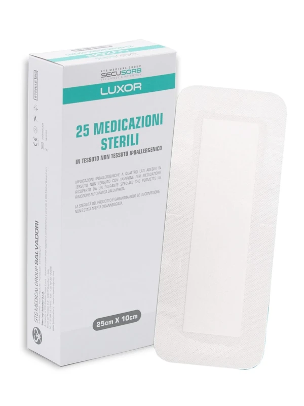 LUXOR MEDICAZIONE TNT - 10X25 CM - 25 PEZZI - CEROTTI POST OPERATORI IPOALLERGENICI - SECUSORB