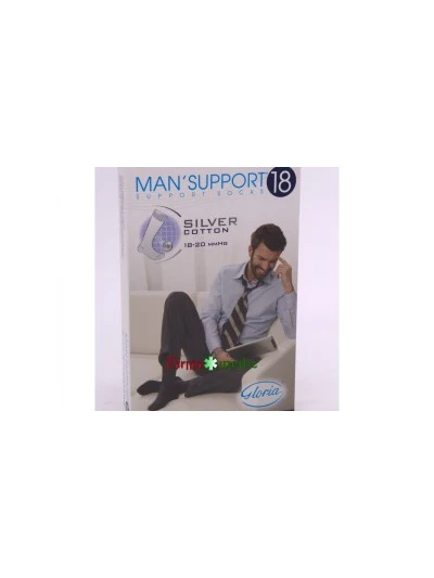 MAN SUPPORT 18MMHG GAMBALETTI SILVER COTTON - BLU