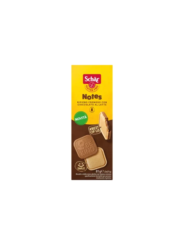 SCHAR NOTES - BISCOTTI CON RIPIENO CREMOSO CIOCCOLATO AL LATTE -  81GR